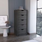 Houma Five Drawers Narrow Dresser, Slim Storage Chest of Drawers - Image 18