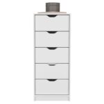 Houma Five Drawers Narrow Dresser, Slim Storage Chest of Drawers - Image 7