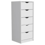 Houma Five Drawers Narrow Dresser, Slim Storage Chest of Drawers - Image 8