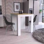 Milos Kitchen Island Table, Two Legs, Three Side Shelves - Image 13