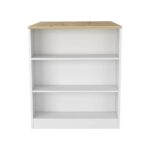 Milos Kitchen Island Table, Two Legs, Three Side Shelves - Image 15