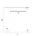 Milos Kitchen Island Table, Two Legs, Three Side Shelves - Image 18