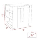 Milos Kitchen Island Table, Two Legs, Three Side Shelves - Image 19