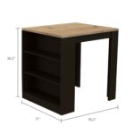 Milos Kitchen Island Table, Two Legs, Three Side Shelves - Image 8