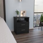 Salento Nightstand, Two Drawers, One Shelf, Superior Top