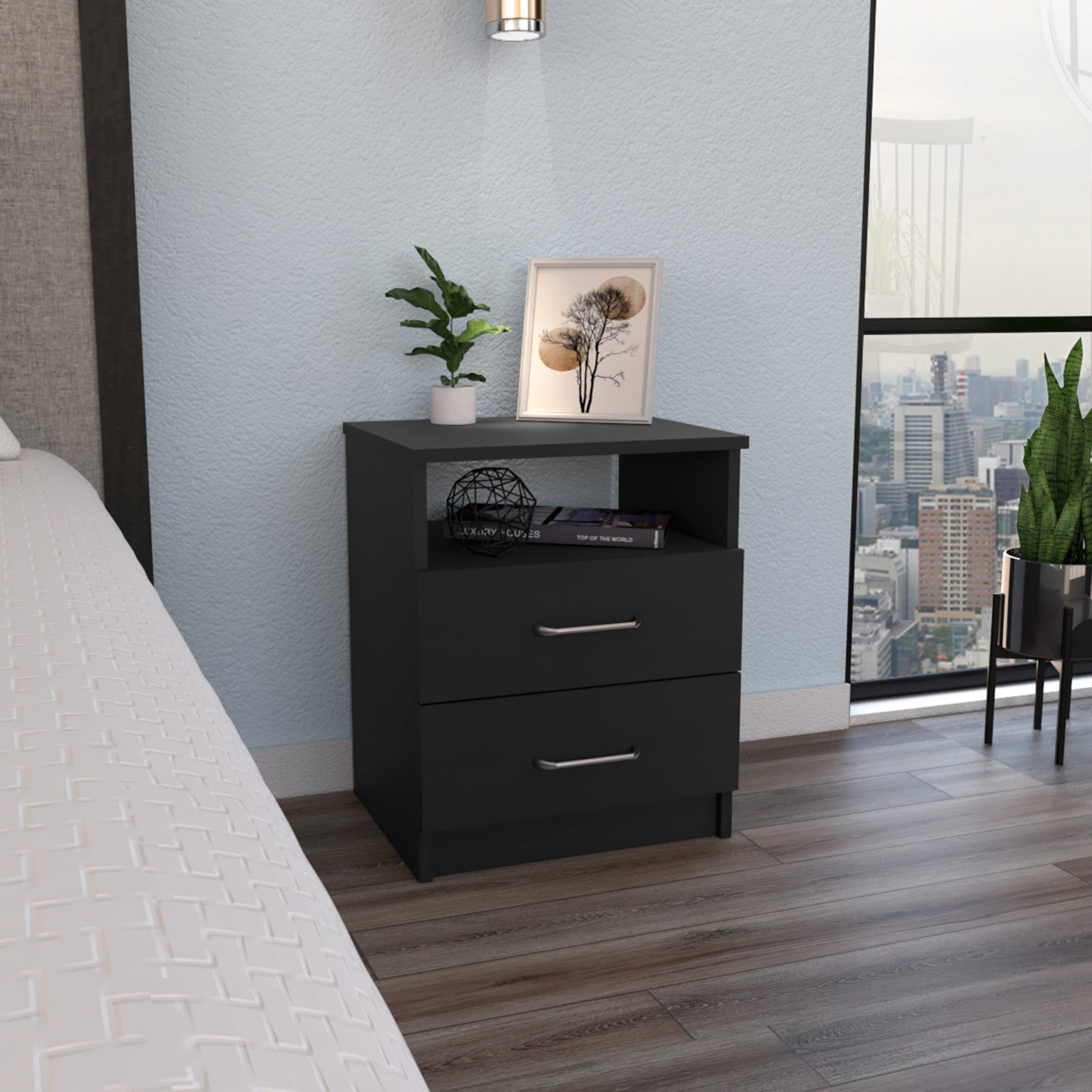 d01027rl8mt.jpg Salento Nightstand, Two Drawers, One Shelf, Superior Top - Image 1