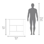 Delos Kitchen Island, kitchen table 35" H, Four Legs, Three Open Storage Shelves - Image 12