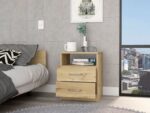 Salento Nightstand, Two Drawers, One Shelf, Superior Top - Image 5