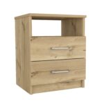 Salento Nightstand, Two Drawers, One Shelf, Superior Top - Image 4
