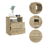 Salento Nightstand, Two Drawers, One Shelf, Superior Top - Image 7