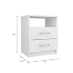 Salento Nightstand, Two Drawers, One Shelf, Superior Top - Image 13