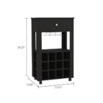 Margh Bar Cart, Twelve Built-in Wine Rack, Drawer - Image 5