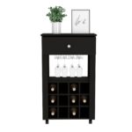 Margh Bar Cart, Twelve Built-in Wine Rack, Drawer - Image 7