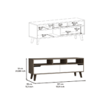 Kobe Tv Stand for TV´s, Three Open Shelves, Two Flexible Drawers - Image 6