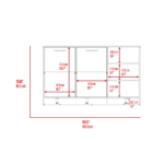 Mars Kitchen Island Two Cabinets, Three Open Shelves - Image 10