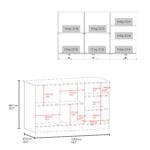 Mars Kitchen Island Two Cabinets, Three Open Shelves - Image 18