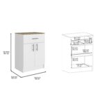 California Two Piece Kitchen Set, Kitchen Island + Kitchen Pantry , White /Onyx /Light Oak - Image 3