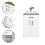 California Two Piece Kitchen Set, Kitchen Island + Kitchen Pantry , White /Onyx /Light Oak - Image 5