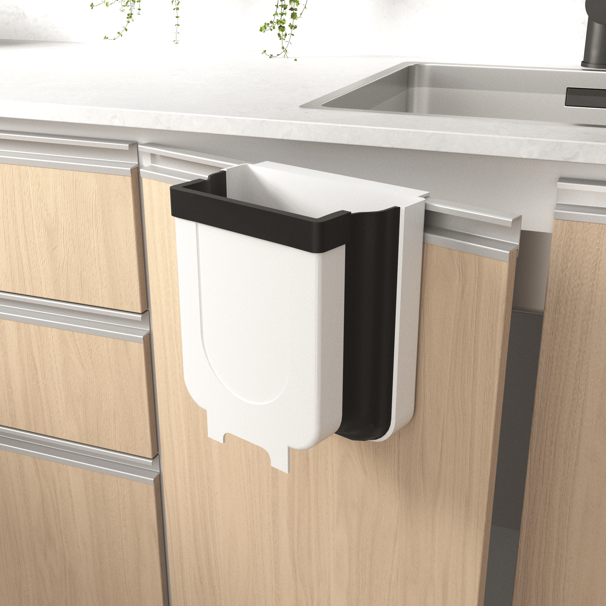 d01027rlnz6.png Mini Trash Can For Kitchen Garbage Bin , White - Image 1