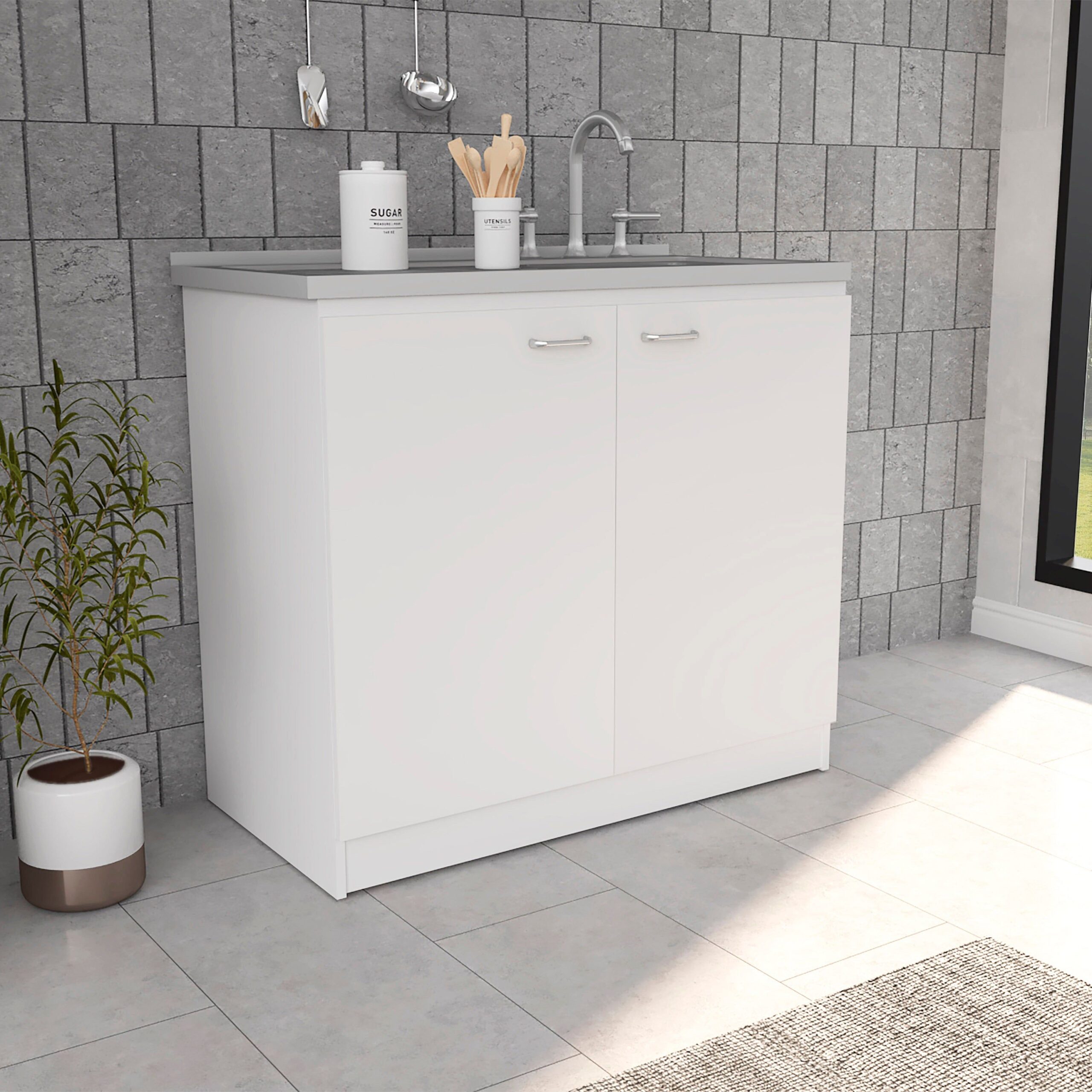 d01027rlwm8.jpg Salento Utility Sink With Cabinet, Double Door Cabinet - Image 1