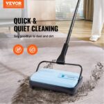 VEVOR Carpet Sweeper Manual, Floor Sweeper with 300 ml Dustbin Capacity Easy to Empty, 6.7 inch Cleaning Width for Home Office Carpets Pet Hair Dust, Blue - Image 2