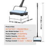 VEVOR Carpet Sweeper Manual, Floor Sweeper with 300 ml Dustbin Capacity Easy to Empty, 6.7 inch Cleaning Width for Home Office Carpets Pet Hair Dust, Blue - Image 7