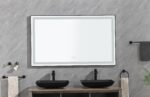 (ONLY FOR PICKUP) 72in. W x 48 in. H Super Bright Led Bathroom Mirror with Lights;  Metal Frame Mirror Wall Mounted Lighted Vanity Mirrors for Wall;  Anti Fog Dimmable Led Mirror for Makeup