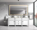 (ONLY FOR PICKUP) 72in. W x 48 in. H Super Bright Led Bathroom Mirror with Lights;  Metal Frame Mirror Wall Mounted Lighted Vanity Mirrors for Wall;  Anti Fog Dimmable Led Mirror for Makeup - Image 3