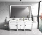 (ONLY FOR PICKUP) 72in. W x 48 in. H Super Bright Led Bathroom Mirror with Lights;  Metal Frame Mirror Wall Mounted Lighted Vanity Mirrors for Wall;  Anti Fog Dimmable Led Mirror for Makeup - Image 5
