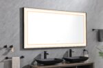 (ONLY FOR PICKUP) 72 in. W x 36 in. H Black Framed LED Single Bathroom Vanity Mirror in Polished Crystal Bathroom Vanity LED Mirror with 3 Color Lights Mirror for Bathroom Wall - Image 12