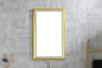 42 in. W x24 in. H Oversized Rectangular Gold Framed LED Mirror Anti-Fog Dimmable Wall Mount Bathroom Vanity Mirror - Image 11