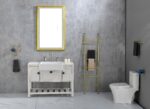 42 in. W x24 in. H Oversized Rectangular Gold Framed LED Mirror Anti-Fog Dimmable Wall Mount Bathroom Vanity Mirror - Image 12
