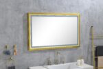 42 in. W x24 in. H Oversized Rectangular Gold Framed LED Mirror Anti-Fog Dimmable Wall Mount Bathroom Vanity Mirror - Image 5