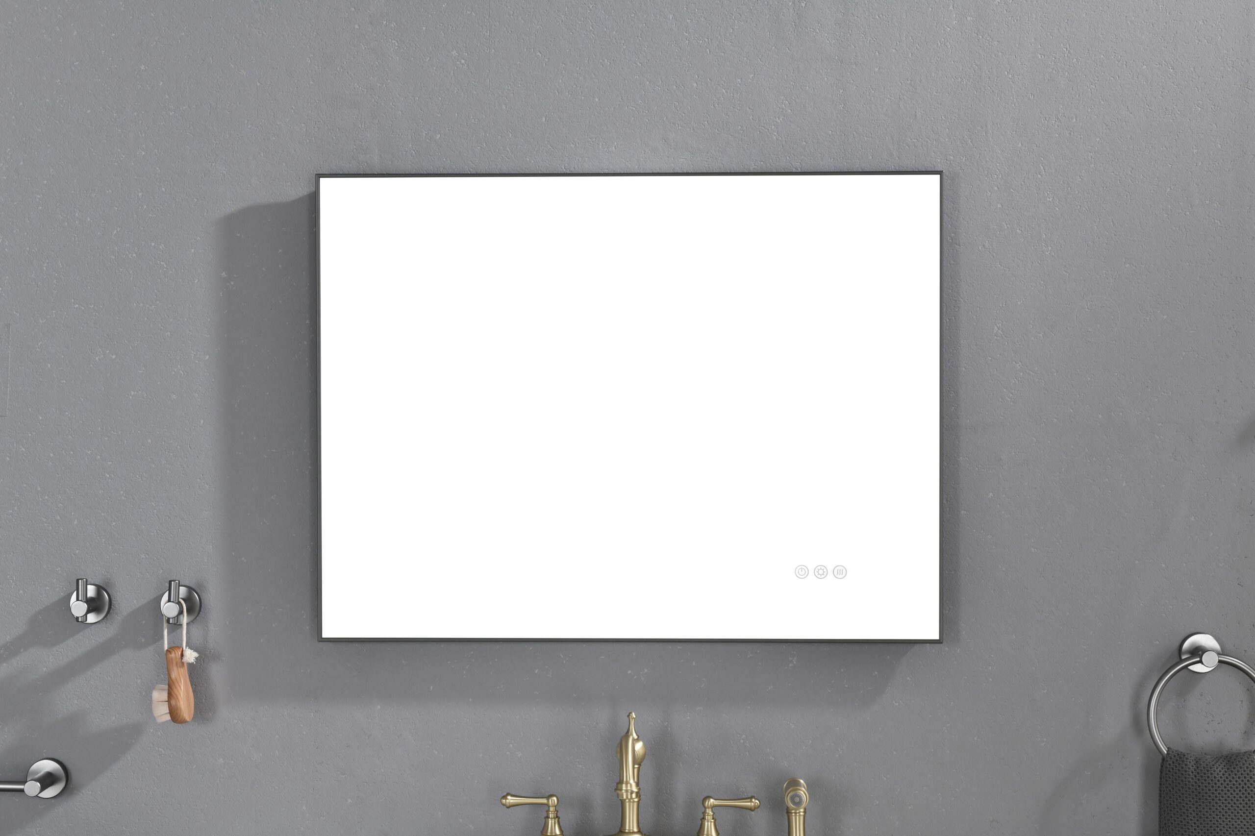 d0102h205vg.jpg 32x 24Inch LED Mirror Bathroom Vanity Mirror with Back Light; Wall Mount Anti-Fog Memory Large Adjustable Vanity Mirror - Image 1