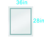36*28 LED Mirror for Bathroom with Lights; Dimmable; Anti-Fog; Lighted Bathroom Mirror with Smart Touch Button; Memory Function - Image 14