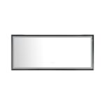 (ONLY FOR PICKUP)  88in. W x 38in. H Oversized Rectangular Black Framed LED Mirror Anti-Fog Dimmable Wall Mount Bathroom Vanity Mirror Wall Mirror Kit For Gym And Dance Studio