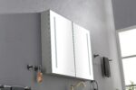 40in. W x 30 in. H LED Large Rectangular Aluminum Alloy Surface Mount Medicine Cabinet with Mirror - Image 2