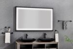 (ONLY FOR PICKUP)  60in. W x 36in. H Oversized Rectangular Black Framed LED Mirror Anti-Fog Dimmable Wall Mount Bathroom Vanity Mirror Wall Mirror Kit For Gym And Dance Studio - Image 4