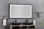 (ONLY FOR PICKUP)  60in. W x 36in. H Oversized Rectangular Black Framed LED Mirror Anti-Fog Dimmable Wall Mount Bathroom Vanity Mirror Wall Mirror Kit For Gym And Dance Studio - Image 5