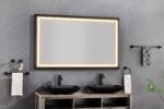 (ONLY FOR PICKUP)  60in. W x 36in. H Oversized Rectangular Black Framed LED Mirror Anti-Fog Dimmable Wall Mount Bathroom Vanity Mirror Wall Mirror Kit For Gym And Dance Studio - Image 6
