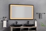 (ONLY FOR PICKUP)  60in. W x 36in. H Oversized Rectangular Black Framed LED Mirror Anti-Fog Dimmable Wall Mount Bathroom Vanity Mirror Wall Mirror Kit For Gym And Dance Studio - Image 7