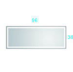 (ONLY FOR PICKUP) 96in. W x 36 in. H Super Bright Led Bathroom Mirror with Lights;  Metal Frame Mirror Wall Mounted Lighted Vanity Mirrors for Wall;  Anti Fog Dimmable Led Mirror for Makeup - Image 12