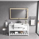 (ONLY FOR PICKUP) 60in. W x 36 in. H Super Bright Led Bathroom Mirror with Lights;  Metal Frame Mirror Wall Mounted Lighted Vanity Mirrors for Wall;  Anti Fog Dimmable Led Mirror for Makeup