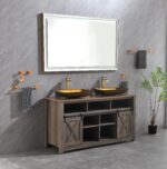 (ONLY FOR PICKUP) 60in. W x 36 in. H Super Bright Led Bathroom Mirror with Lights;  Metal Frame Mirror Wall Mounted Lighted Vanity Mirrors for Wall;  Anti Fog Dimmable Led Mirror for Makeup - Image 6