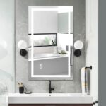 40*24 LED Lighted Bathroom Wall Mounted Mirror with High Lumen+Anti-Fog Separately Control+Dimmer Function - Image 2