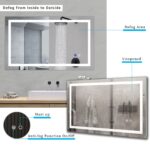 40*24 LED Lighted Bathroom Wall Mounted Mirror with High Lumen+Anti-Fog Separately Control+Dimmer Function - Image 3