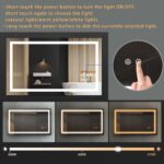 40*24 LED Lighted Bathroom Wall Mounted Mirror with High Lumen+Anti-Fog Separately Control+Dimmer Function - Image 4