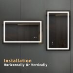 40*24 LED Lighted Bathroom Wall Mounted Mirror with High Lumen+Anti-Fog Separately Control+Dimmer Function - Image 5