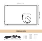 40*24 LED Lighted Bathroom Wall Mounted Mirror with High Lumen+Anti-Fog Separately Control+Dimmer Function - Image 7