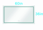 (ONLY FOR PICKUP) 60 in. W x 36 in. H Frameless LED Single Bathroom Vanity Mirror in Polished Crystal Bathroom Vanity LED Mirror with 3 Color Lights Mirror for Bathroom Wall - Image 4